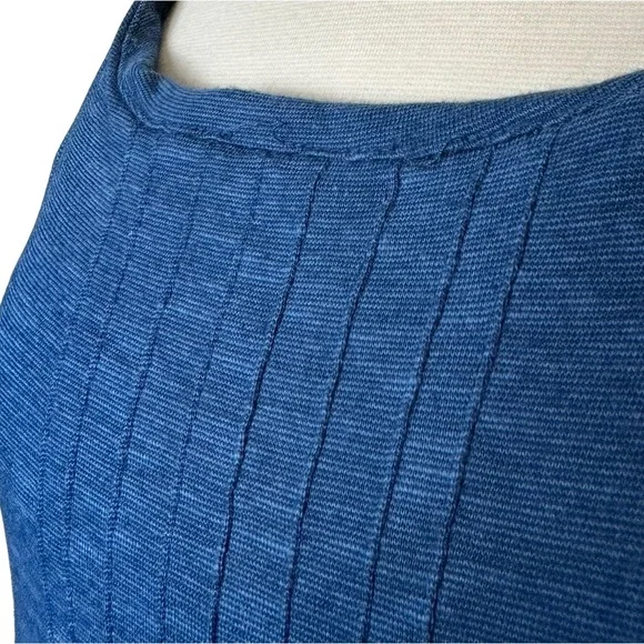 Horny Toad Organic Cotton Blend Scoop Neck Casual Blue Cutout Back Midi Dress M - Picture 8 of 8